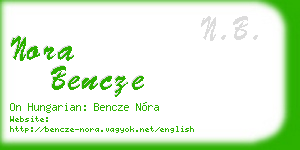 nora bencze business card