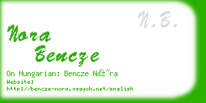 nora bencze business card